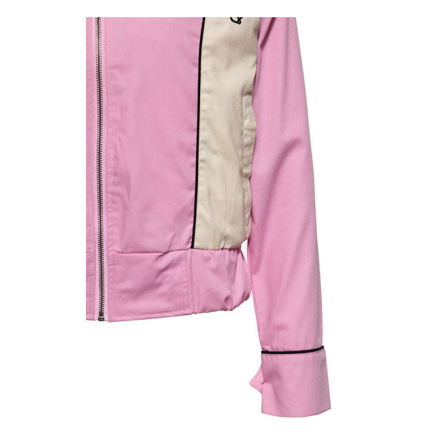 King Kerosin Queen Kerosin Speedway Queens Ladies Jacket Old Pink / White - FREE UK Shipping, FREE 365 Day Returns | Moto Central