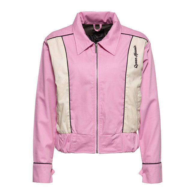 King Kerosin Queen Kerosin Speedway Queens Ladies Jacket Old Pink / White