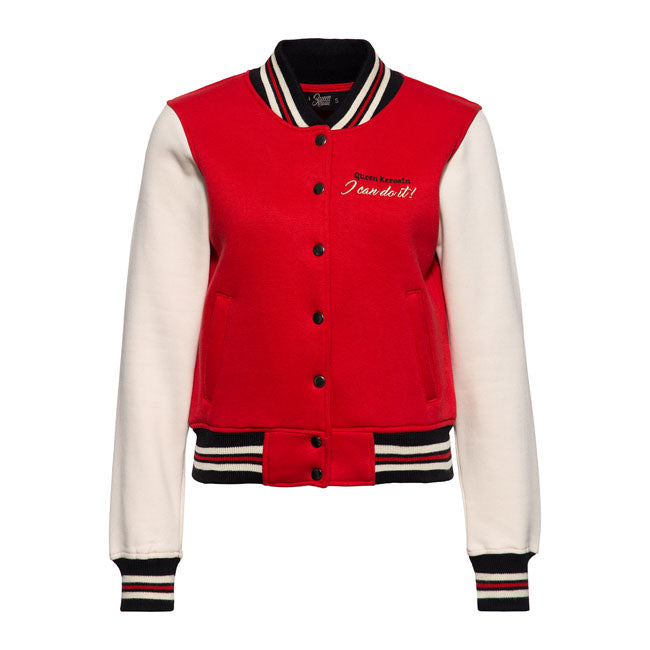 King Kerosin Queen Kerosin Motor Queen College Sweat Ladies Jacket Red / White