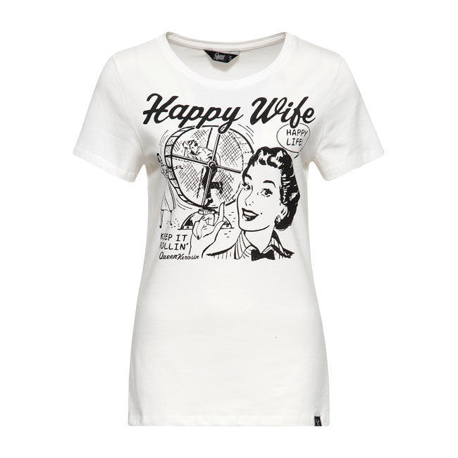 King Kerosin Queen Kerosin She Devils On Wheels Ladies T-Shirt Off White