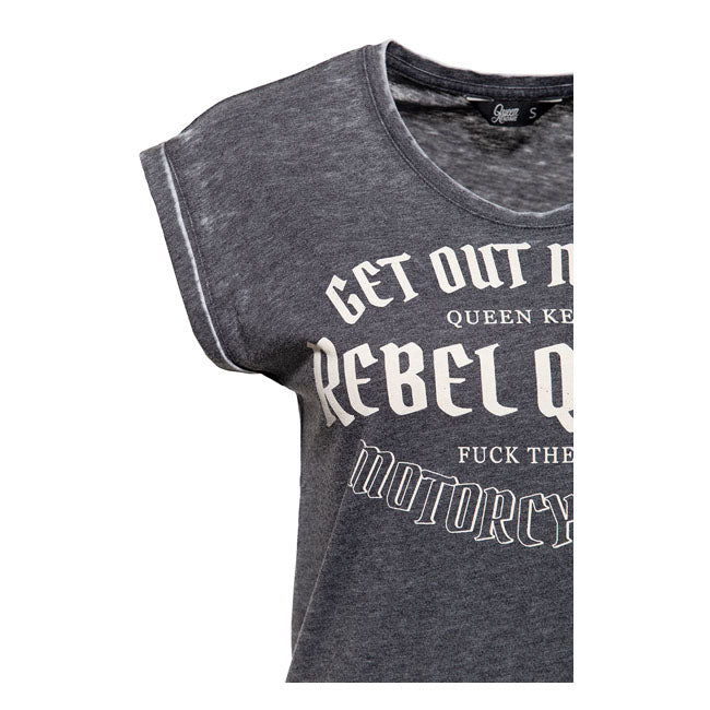 King Kerosin Queen Kerosin Rebel Queens Ladies Shirt Anthracite - FREE UK Shipping, FREE 365 Day Returns | Moto Central