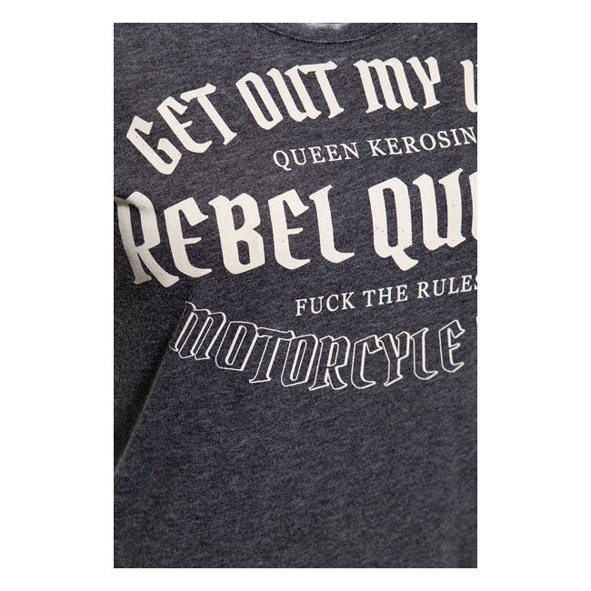 King Kerosin Queen Kerosin Rebel Queens Ladies Shirt Anthracite - FREE UK Shipping, FREE 365 Day Returns | Moto Central