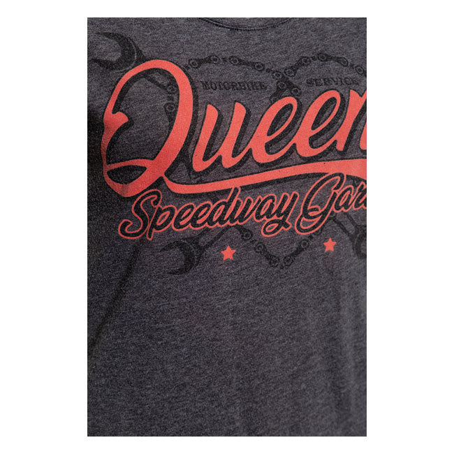 King Kerosin Queen Kerosin Queens Speedway Garage Ladies Shirt Anthracite - FREE UK Shipping, FREE 365 Day Returns | Moto Central