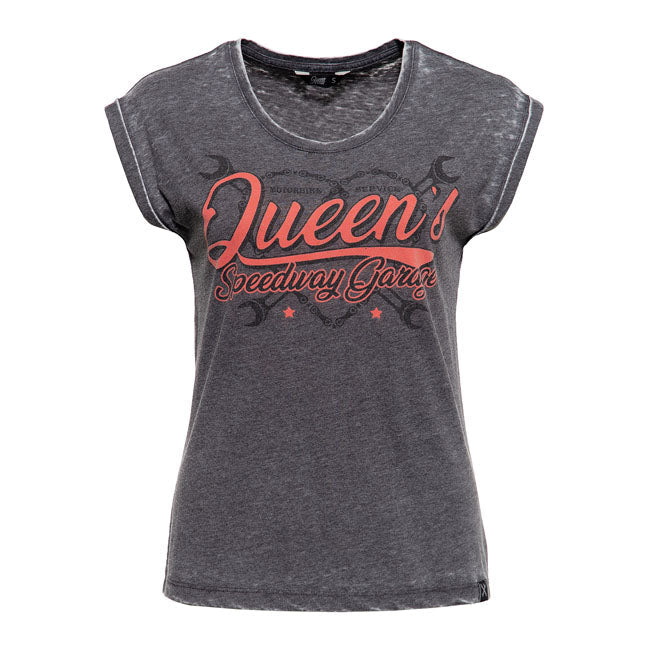 King Kerosin Queen Kerosin Queens Speedway Garage Ladies Shirt Anthracite