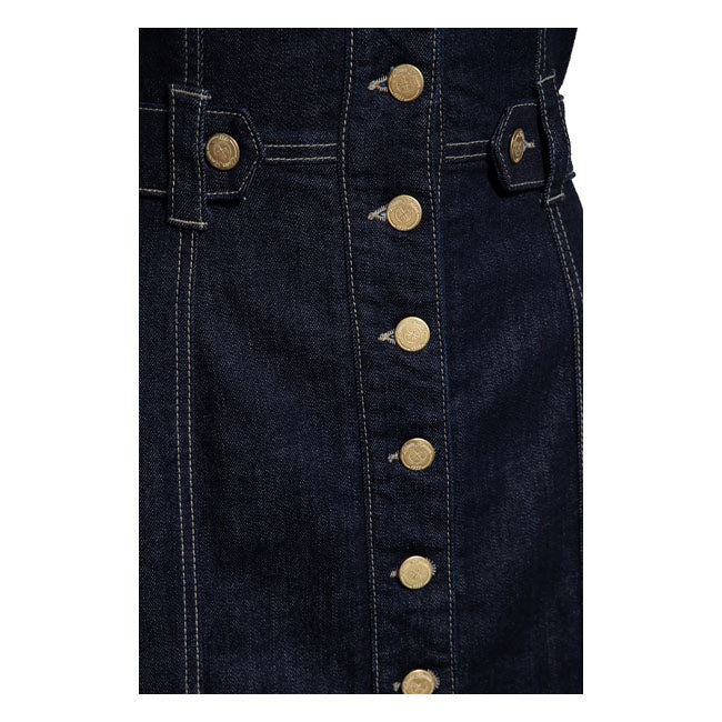 King Kerosin Queen Kerosin Western Denim Pencil Ladies Dress Dark Blue Wash