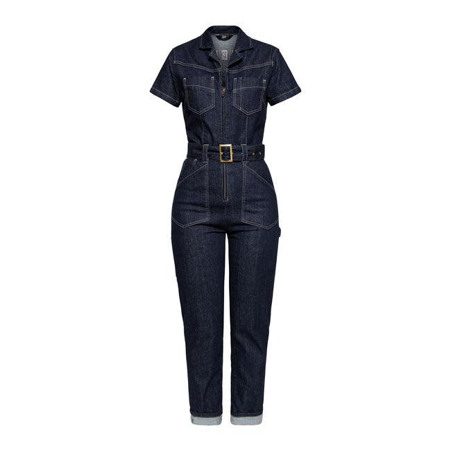 King Kerosin Queen Kerosin Motorway Riders Denim Ladies Overall Dark Blue