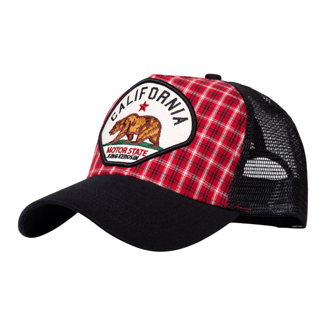 King Kerosin Red Bear Trucker Cap Black