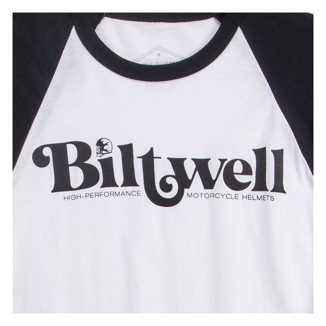 Biltwell High-Perf Raglan Shirt Black / White - FREE UK Shipping, FREE 365 Day Returns | Moto Central