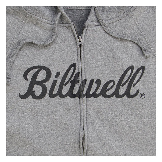 Biltwell Script Zip-Up Hoodie Dark Heather