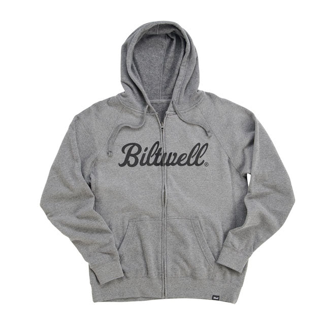 Biltwell Script Zip-Up Hoodie Dark Heather