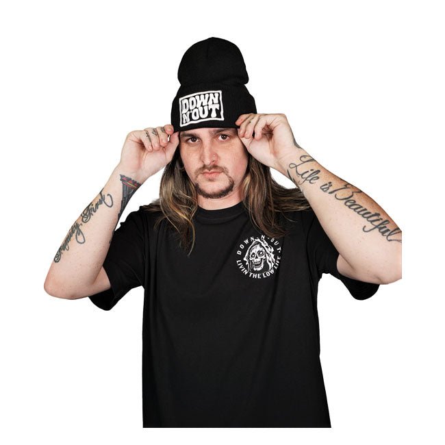 Down-N-Out Psyche Logo Beanie Black - FREE UK Shipping, FREE 365 Day Returns | Moto Central