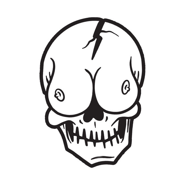 Down-N-Out Skull Boob Sticker