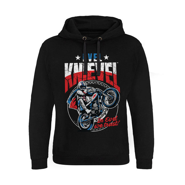 Evel Knievel Wheelie Epic Hoodie Black