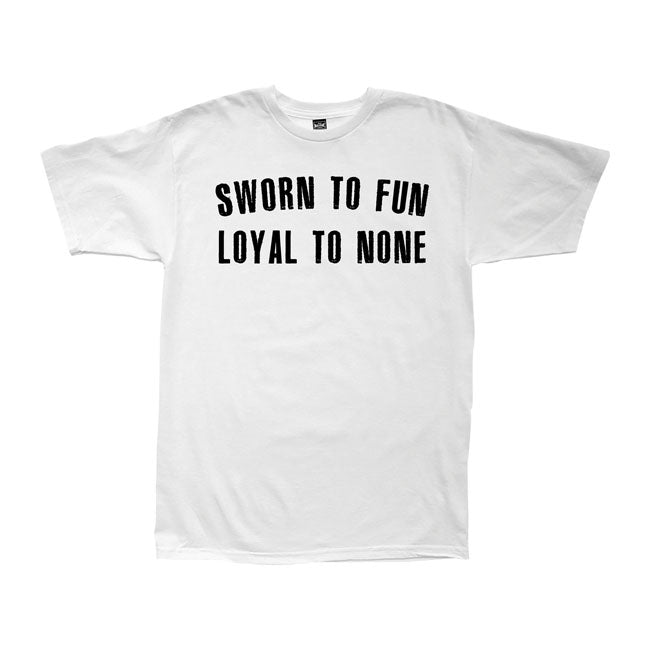 Loser Machine Sworn To Fun T-Shirt White  - FREE UK Shipping, FREE 365 Day Returns | Moto Central