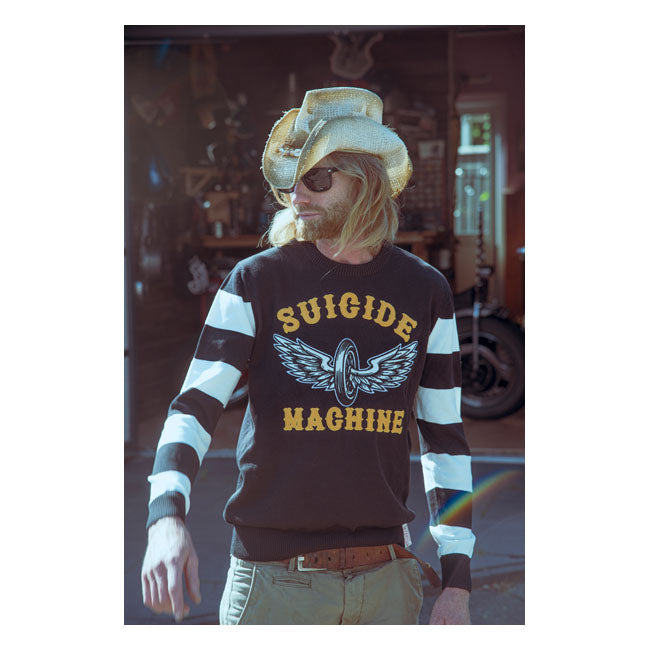 13 And A Half Magazine Outlaw Suicide Machine Sweater - FREE UK Shipping, FREE 365 Day Returns | Moto Central