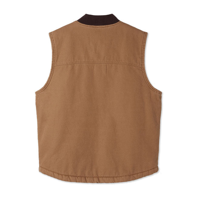 Dickies Duck Canvas Vest Stone Washed Brown Duck - FREE UK Shipping, FREE 365 Day Returns | Moto Central