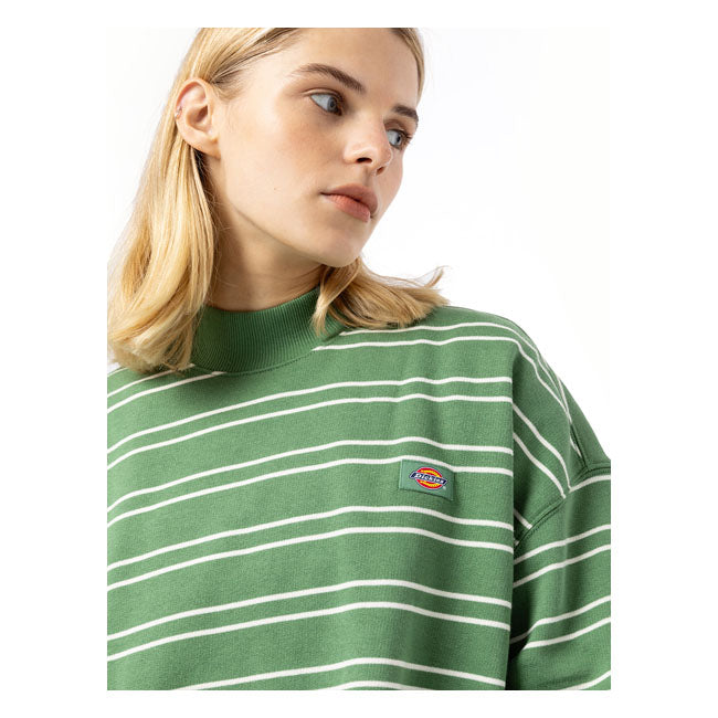 Dickies Westover Stripe Ladies Sweatshirt Dark Ivy