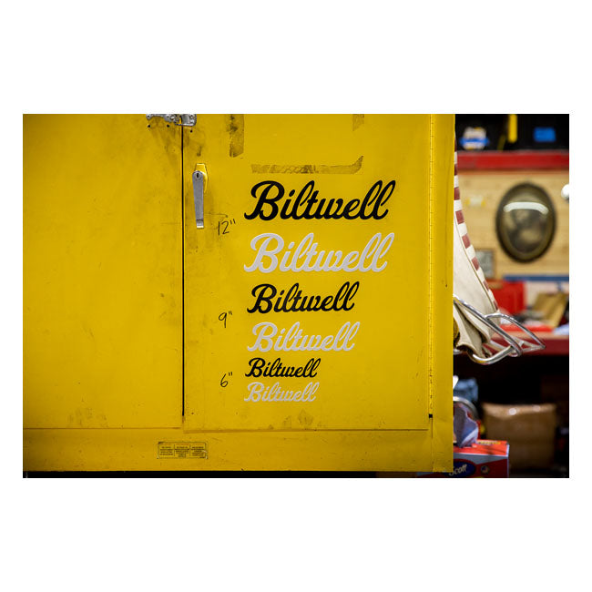 Biltwell Script Sticker White