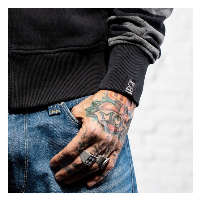 Holy Freedom Skull Hooded Windstop Sweatshirt Black - FREE UK Shipping, FREE 365 Day Returns | Moto Central