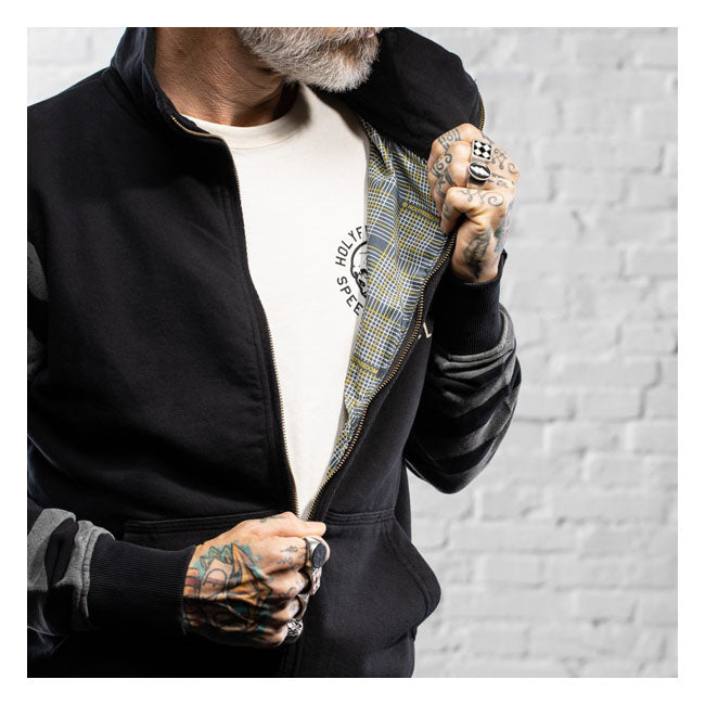 Holy Freedom Skull Hooded Windstop Sweatshirt Black - FREE UK Shipping, FREE 365 Day Returns | Moto Central