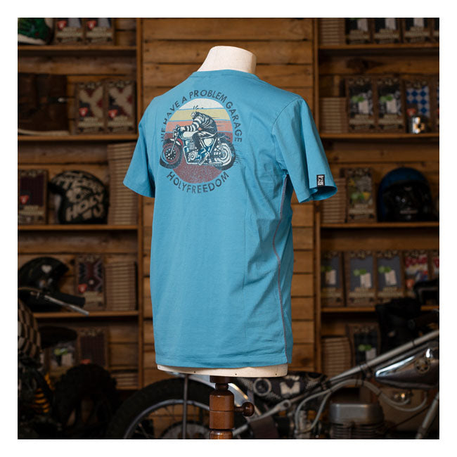 Holy Freedom L.A. Cyan T-Shirt Blue  - FREE UK Delivery - Moto Central