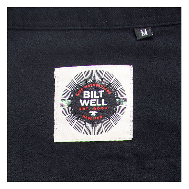 Biltwell Blackout Flannel Shirt Black  - FREE UK Delivery - Moto Central