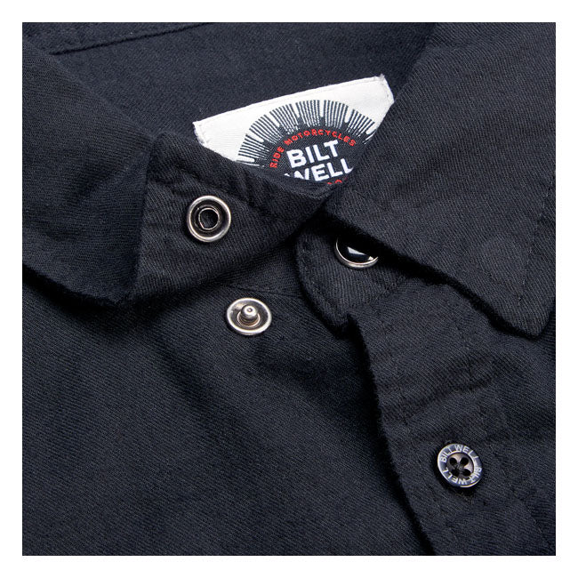 Biltwell Blackout Flannel Shirt Black  - FREE UK Delivery - Moto Central