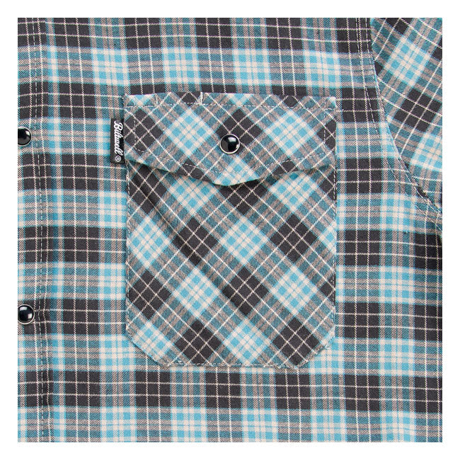 Biltwell Pacific Flannel Shirt Grey / Agave / Black - FREE UK Shipping, FREE 365 Day Returns | Moto Central