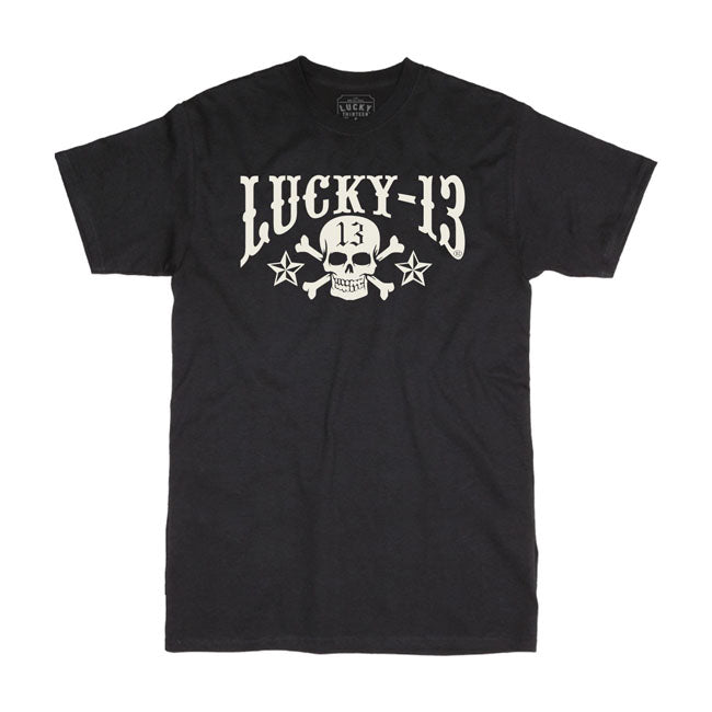 Lucky 13 Skull Stars T-Shirt Black