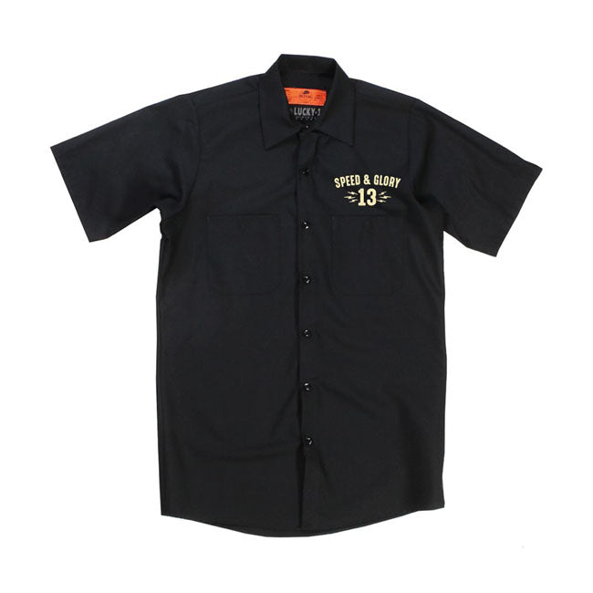 Lucky 13 Speed And Glory Workshirt Black - FREE UK Shipping, FREE 365 Day Returns | Moto Central