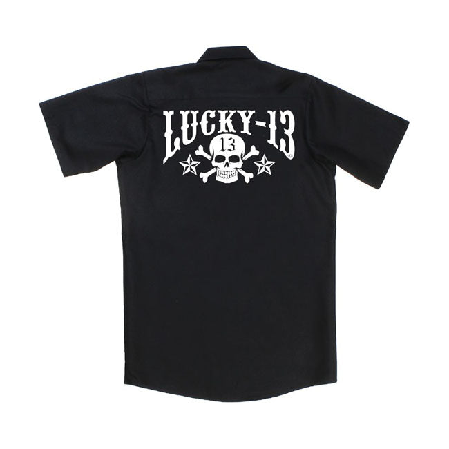 Lucky 13 Skull Stars Workshirt Black  - FREE UK Delivery - Moto Central