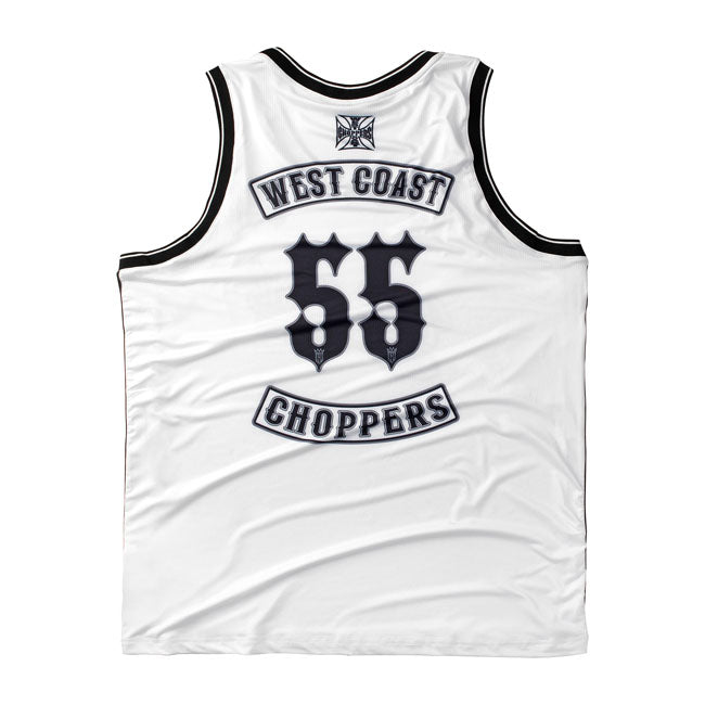 West Coast Choppers 55 Basket Game Jersey White - FREE UK Shipping, FREE 365 Day Returns | Moto Central