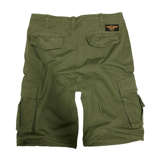 West Coast Choppers CFL Cargo Shorts Vintage Olive Green - FREE UK Shipping, FREE 365 Day Returns | Moto Central