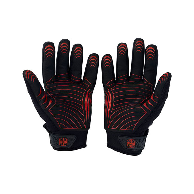 West Coast Choppers Por Vida Gloves Black / Red - FREE UK Shipping, FREE 365 Day Returns | Moto Central