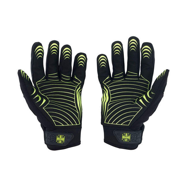 West Coast Choppers Por Vida Gloves Black / Yellow - FREE UK Shipping, FREE 365 Day Returns | Moto Central