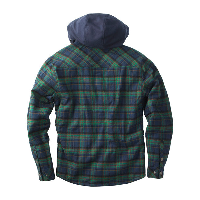 West Coast Choppers Sherpa Lined Flannel Jacket Blue / Green - FREE UK Shipping, FREE 365 Day Returns | Moto Central