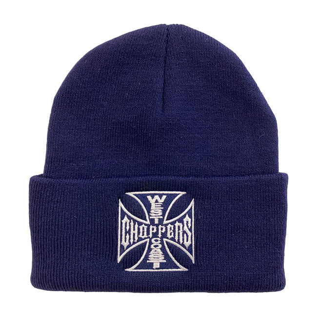 West Coast Choppers OG Roll-Up Beanie Navy