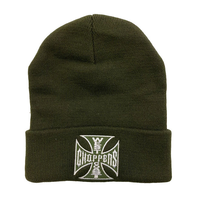 West Coast Choppers OG Roll-Up Beanie Dark Olive