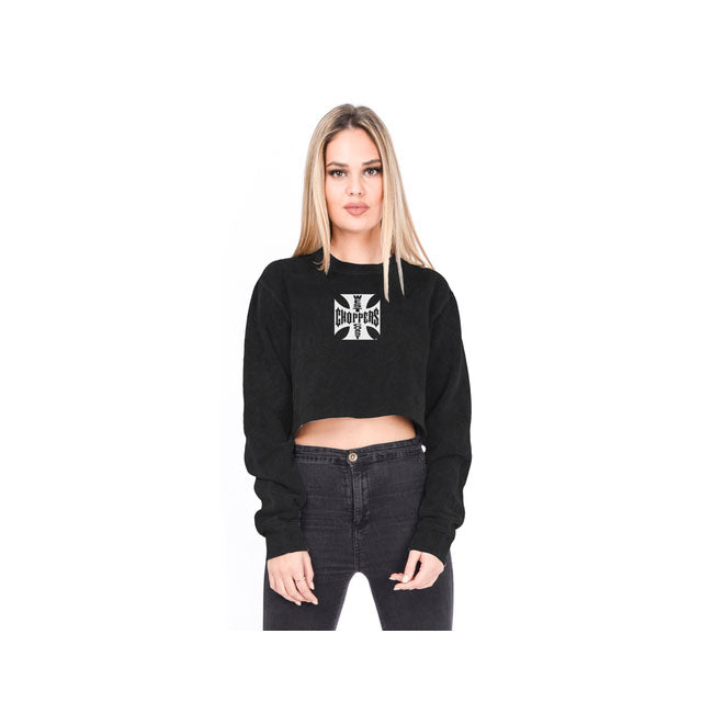 West Coast Choppers OG Crop Ladies Sweatshirt Black - FREE UK Shipping, FREE 365 Day Returns | Moto Central