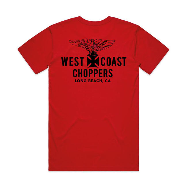 West Coast Choppers Eagle T-Shirt Red - FREE UK Shipping, FREE 365 Day Returns | Moto Central