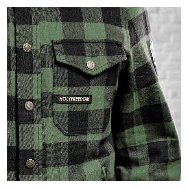 Holy Freedom Lumberjack Motorshirt Military Green  - FREE UK Delivery - Moto Central