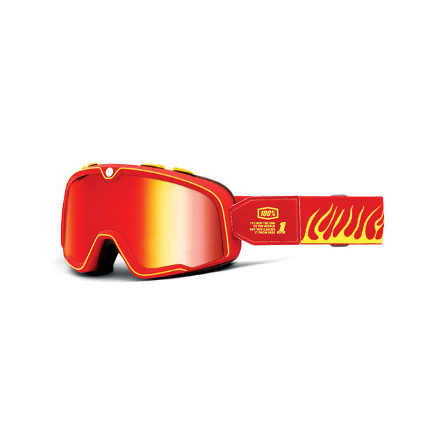 100% Barstow Goggle Death Spray Mirror Red Lens