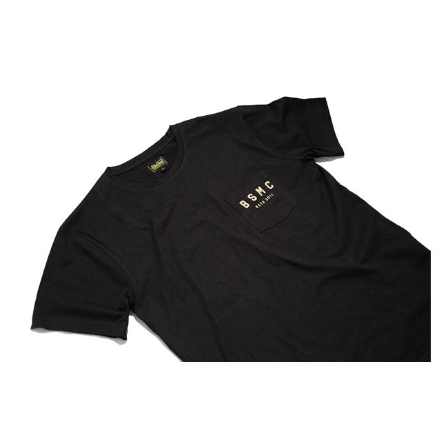 Bike Shed Pocket T-Shirt Black / Gold