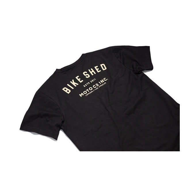 Bike Shed Pocket T-Shirt Black / Gold