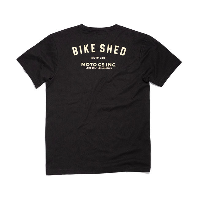 Bike Shed Pocket T-Shirt Black / Gold - FREE UK Shipping, FREE 365 Day Returns | Moto Central