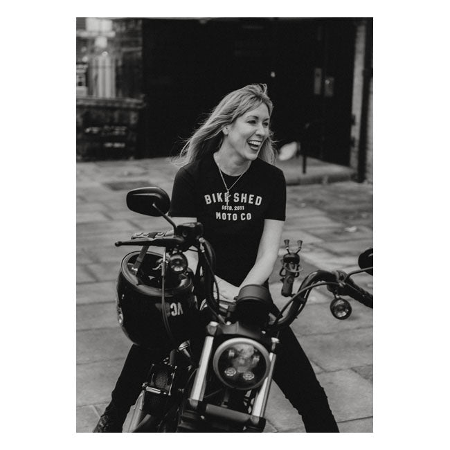 Bike Shed Moto Co. Ladies T-Shirt Black - FREE UK Shipping, FREE 365 Day Returns | Moto Central