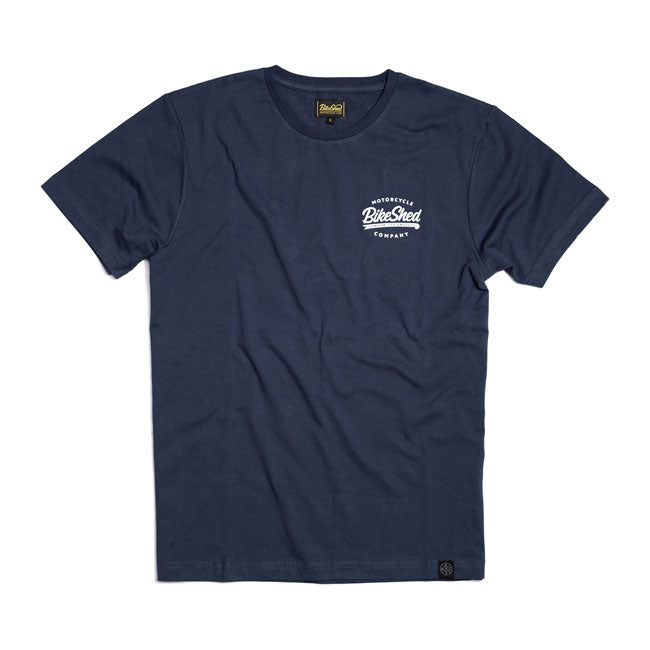 Bike Shed Company T-Shirt Navy - FREE UK Shipping, FREE 365 Day Returns | Moto Central