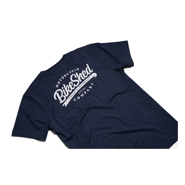 Bike Shed Company T-Shirt Navy - FREE UK Shipping, FREE 365 Day Returns | Moto Central