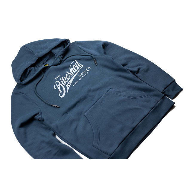 Bike Shed Overhead Hoodie Navy - FREE UK Shipping, FREE 365 Day Returns | Moto Central