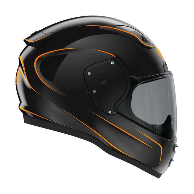 Roof RO200 Neon Helmet Black / Orange - FREE UK Shipping, FREE 365 Day Returns | Moto Central